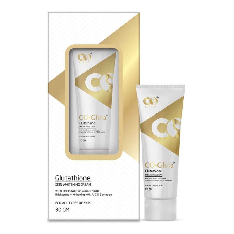 CO Luxury Glutathione Cream for skin lightening with Kojic Acid, Vitamin A, C & E (30 g) - Image 2