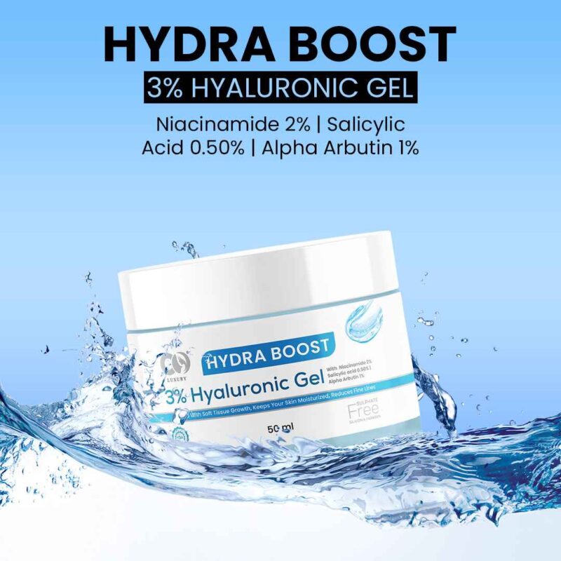 Co luxury Hydra Boost Face Gel 3% Hyaluronic Gel with 2% Niacinamide and 1% Alpha arbutin - Image 3