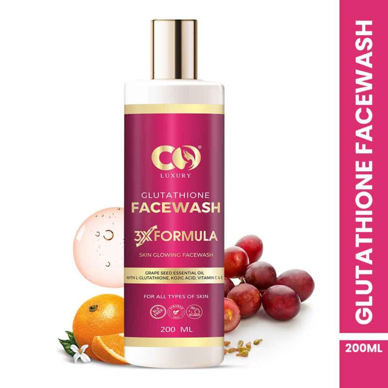 Co Luxury Glutathione Face Wash With Kojic Acid Grapeseed Oil Vitamin C & E - Image 3