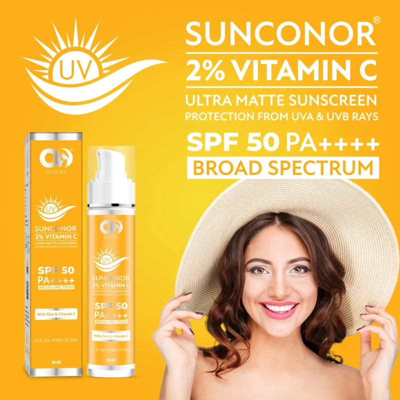 Co luxury Sunconor Water Resistant sunscreen SPF 50 PA With Vitamin C and Zinc - Image 3