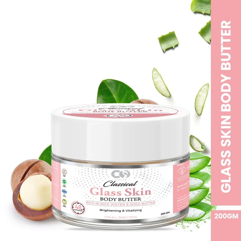 CO Beauty Glass Skin Rice Water & Shea Body Butter | 48Hrs Moisturisation to Skin  (200 g)