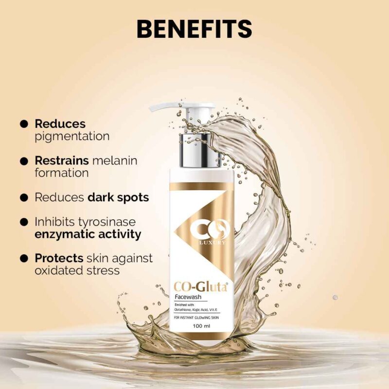 Co Luxury Gluta Face Wash with Kojic Acid, Glycolic Acid & Vitamin C - Image 4