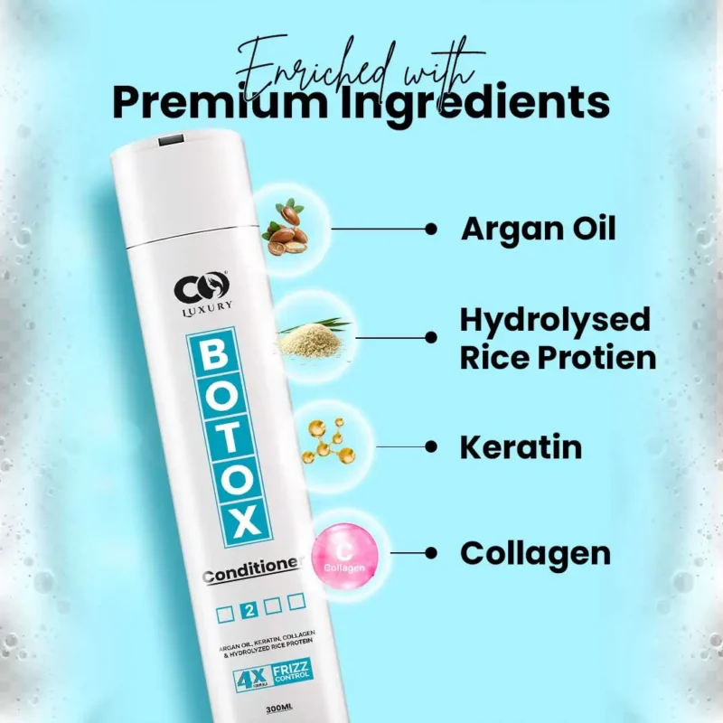 CO Luxury Botox Conditioner | 4x Formula For Hair Frizz Control | Nourish & Shine (300 ml) - Image 3