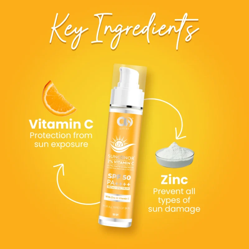 Co luxury Sunconor Water Resistant sunscreen SPF 50 PA With Vitamin C and Zinc - Image 6