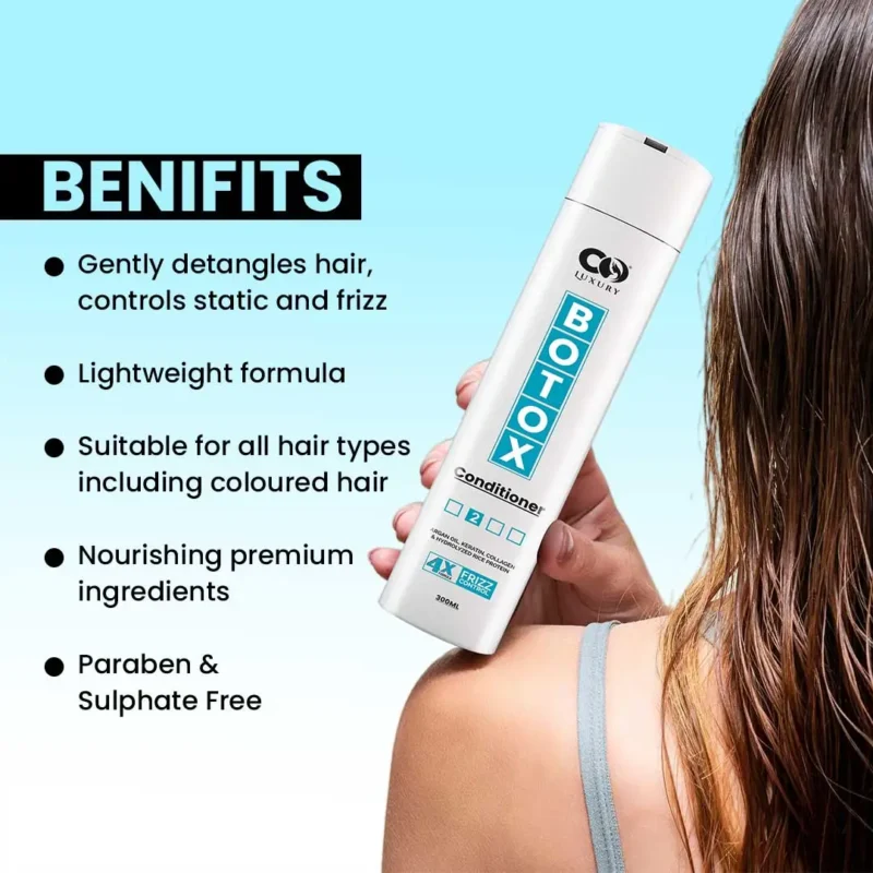 CO Luxury Botox Conditioner | 4x Formula For Hair Frizz Control | Nourish & Shine (300 ml) - Image 4
