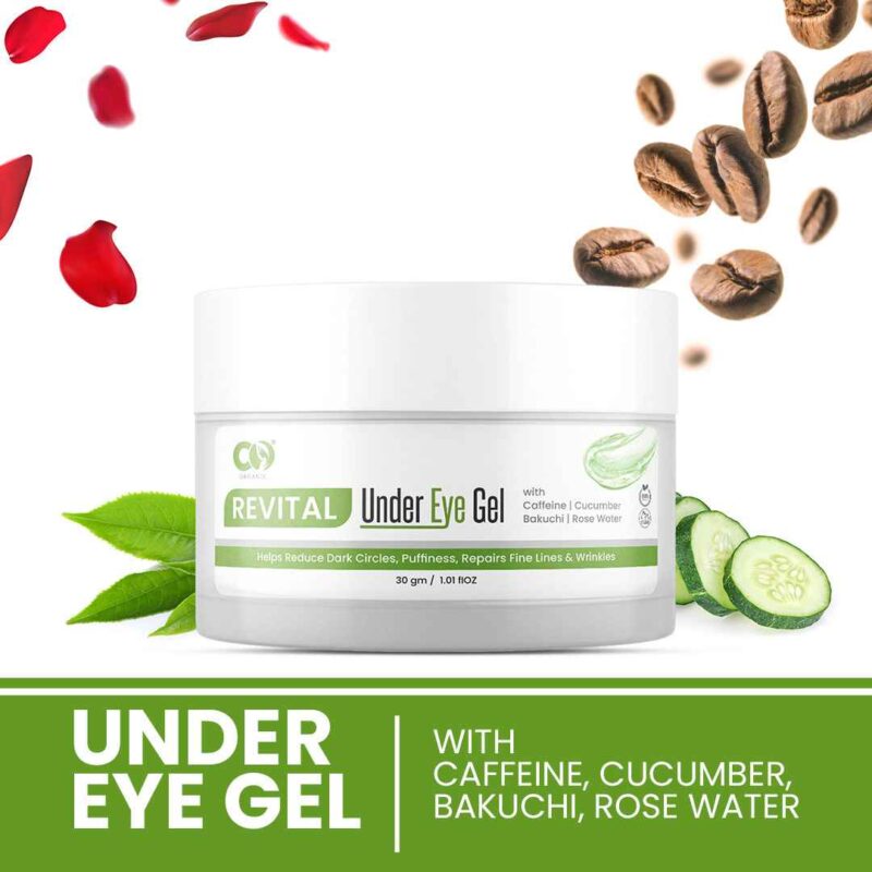 CO Organic Under Eye Gel with Cucumber & Bakuchi Extract for Dark Circles and Puffiness - Image 2