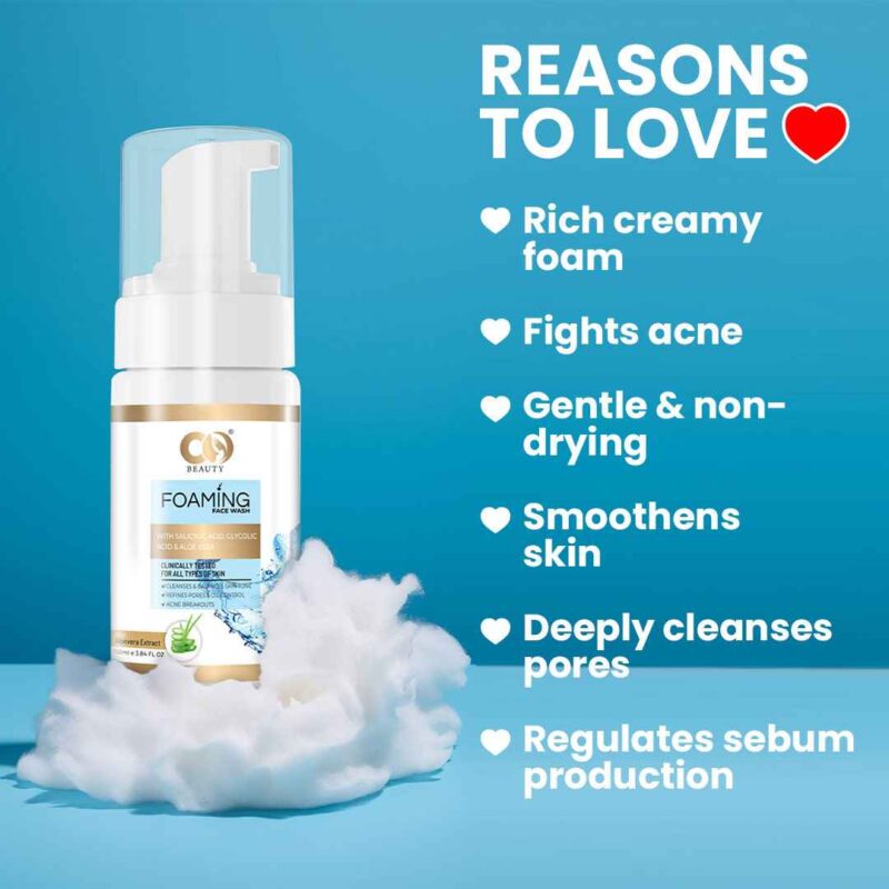 Co Beauty Foaming Face Wash With Salicylic & Glycolic Acid - Image 4