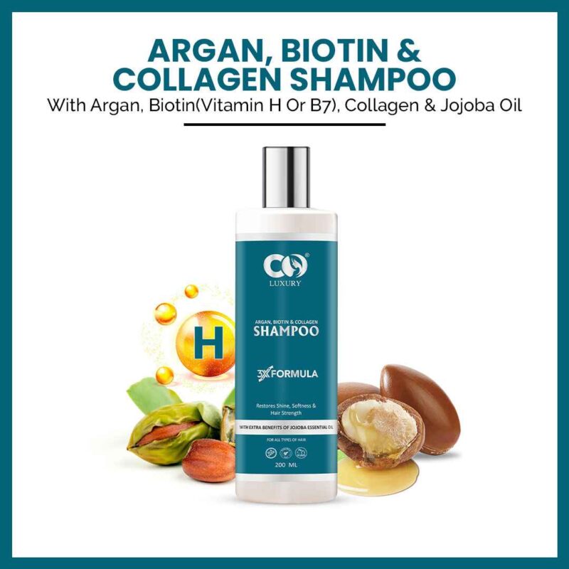 Co Luxury Argan Biotin And Collagen Shampoo For Thicker And Strong Hair-For All Hair Types - Image 3