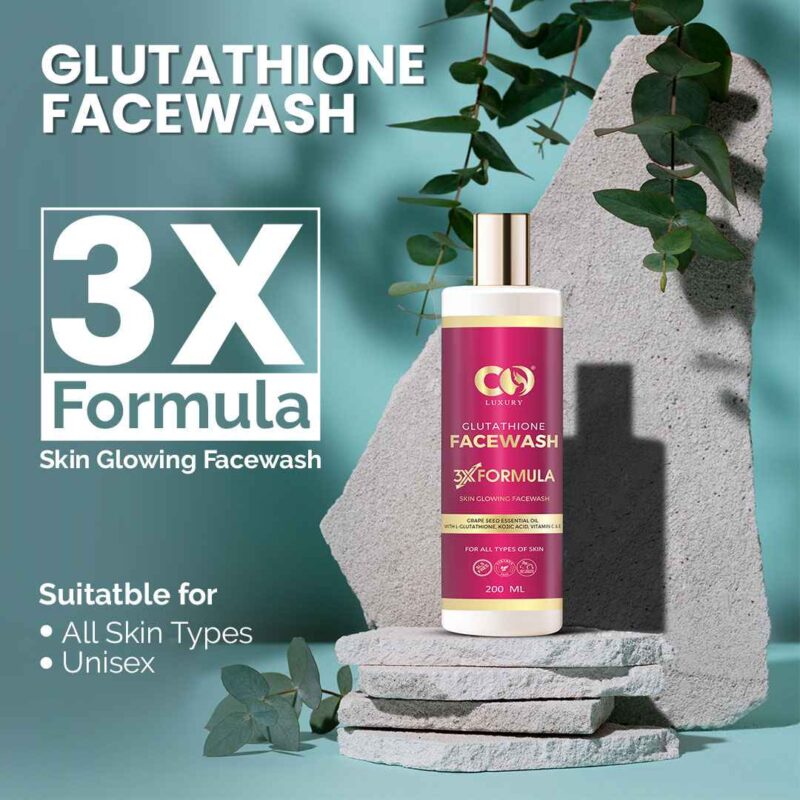 Co Luxury Glutathione Face Wash With Kojic Acid Grapeseed Oil Vitamin C & E - Image 2