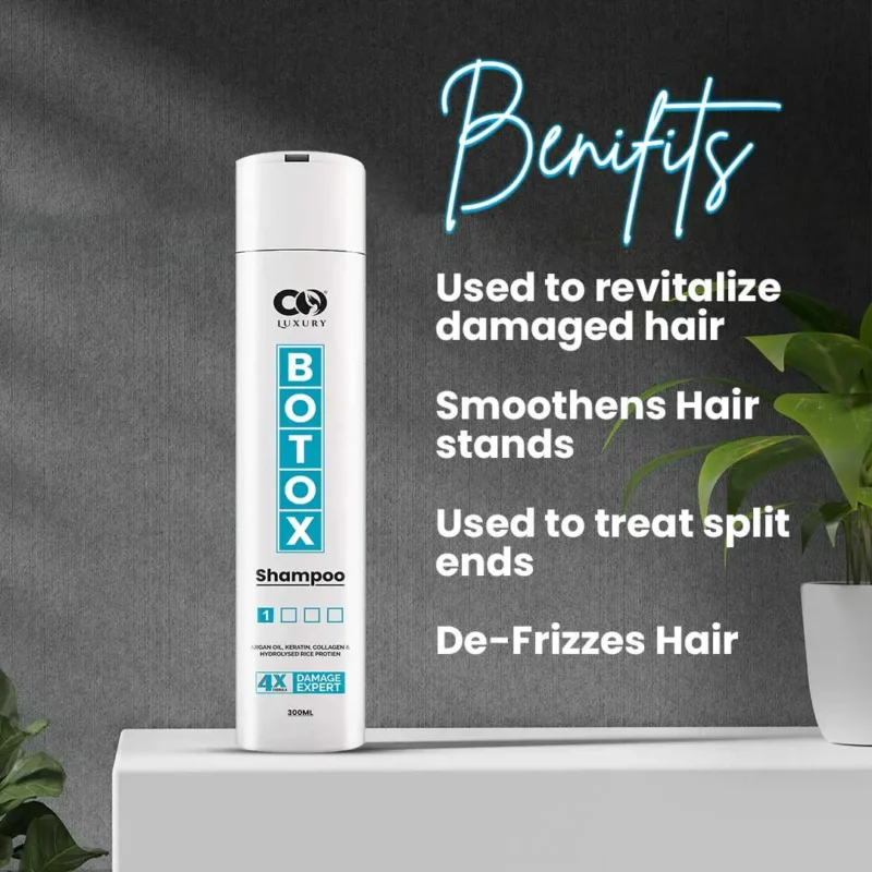 CO Luxury Botox Shampoo | 4x Formula For Damaged Hair Expert | Reduce Hair Fall (300 ml) - Image 4