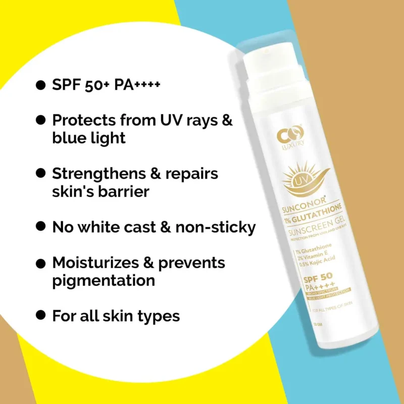 Co Luxury 1% Glutathione Sunscreen SPF 50 PA++++| Skin Brightening| Anti Ageing| Reduce PIgmentation - Image 6