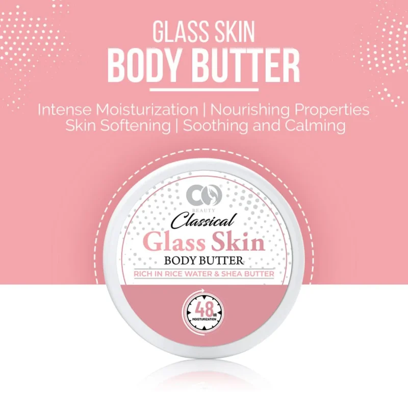 CO Beauty Glass Skin Rice Water & Shea Body Butter | 48Hrs Moisturisation to Skin  (200 g) - Image 3