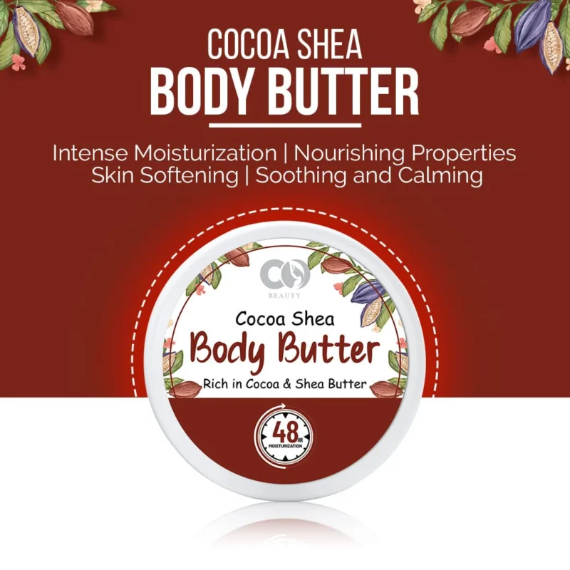 CO Beauty Cocoa & Shea Body Butter | 48Hrs Moisturisation | Reduces Stretch Marks  (200 g) - Image 3