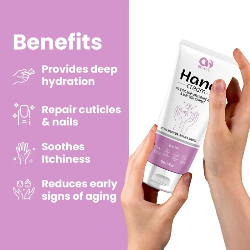 CO Beauty Hand Cream | Hyaluronic & Salicylic Acid | For Dry,Rough & Itchy Hands - Image 4