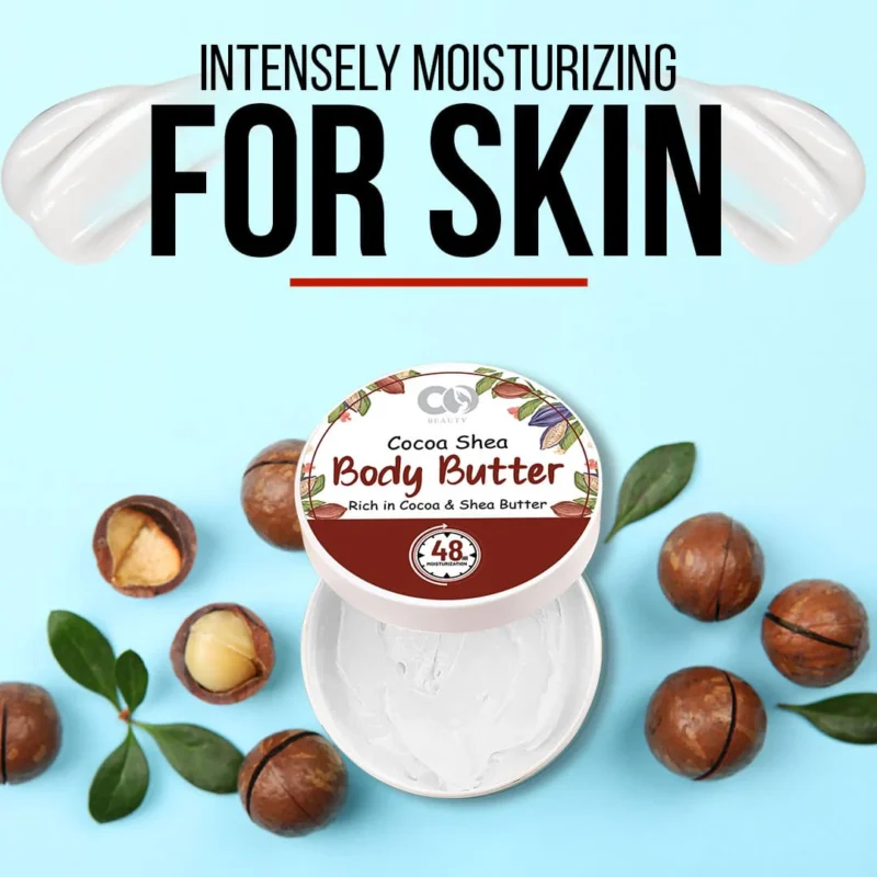 CO Beauty Cocoa & Shea Body Butter | 48Hrs Moisturisation | Reduces Stretch Marks  (200 g) - Image 4