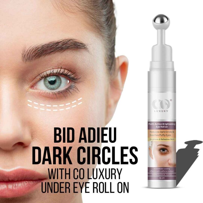 Co Luxury Multi Action Brightening Under Eye Roll On For Dark Circles Puffiness, Fine Lines & Wrinkles - Image 2