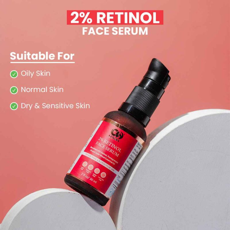 Co Luxury 2% Retinol Face Serum With Pomegranate & Cedarwood Essential Oil- For Acne & Blemish Prone Skin - Image 4