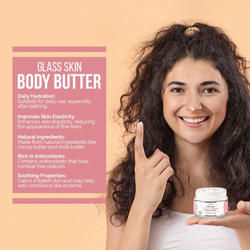 CO Beauty Glass Skin Rice Water & Shea Body Butter | 48Hrs Moisturisation to Skin  (200 g) - Image 4