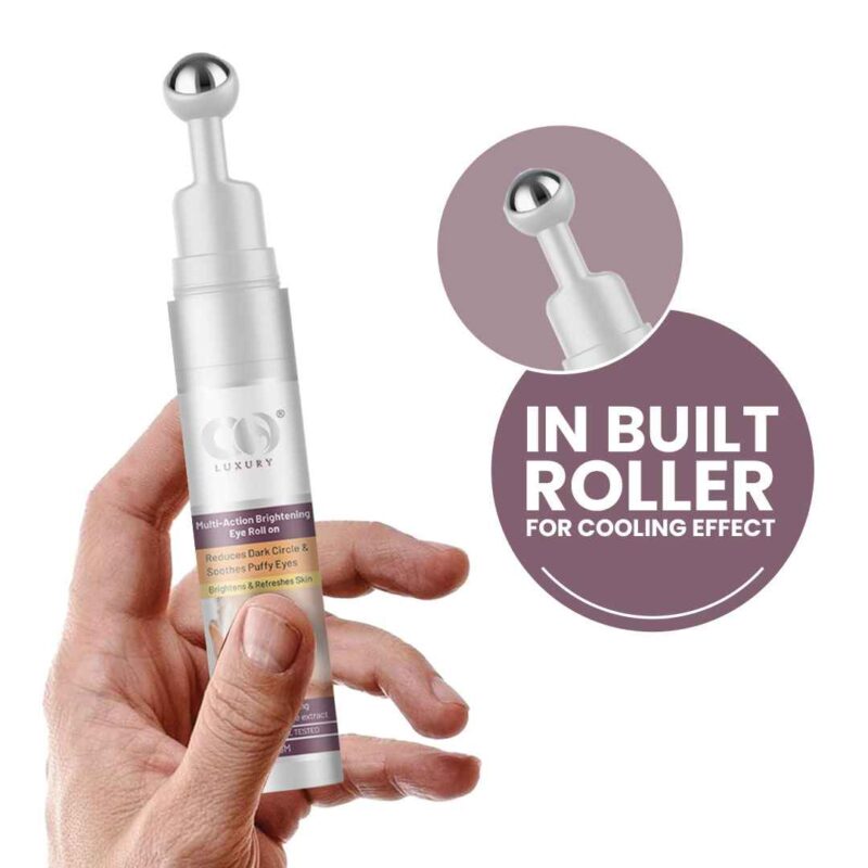Co Luxury Multi Action Brightening Under Eye Roll On For Dark Circles Puffiness, Fine Lines & Wrinkles - Image 3