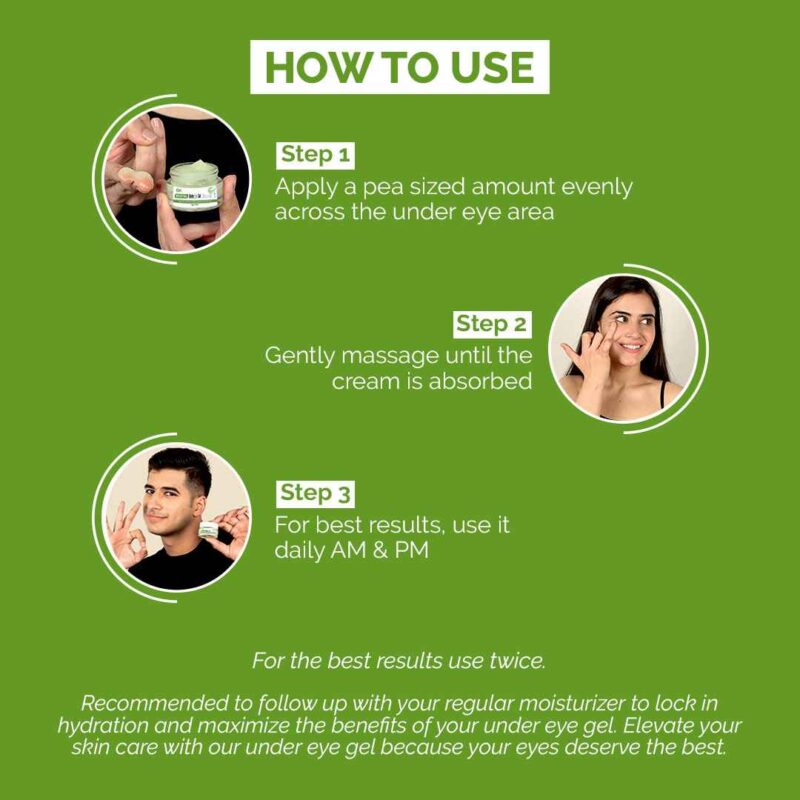 CO Organic Under Eye Gel with Cucumber & Bakuchi Extract for Dark Circles and Puffiness - Image 5