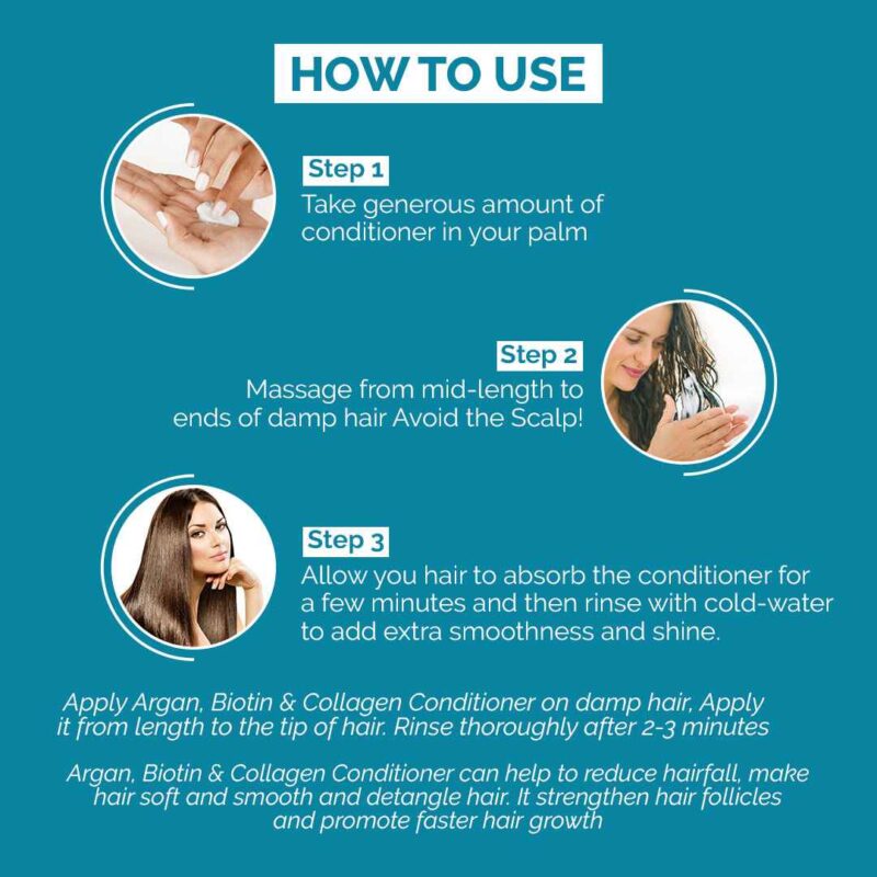 CO LUXURY Argan Biotin & Collagen Conditioner for Smooth & Shiny Hair | Nourishing Hair Conditioner with Jojoba Oil for Hair Repair & No Frizz | For All Hair Type - 200 ml - Image 6