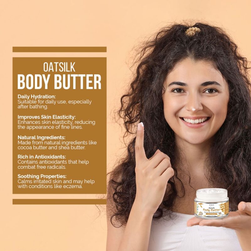 CO Beauty Oats & Shea Body Butter | 48Hrs Moisturisation | Deep Nourishment to Skin  (200 g) - Image 5