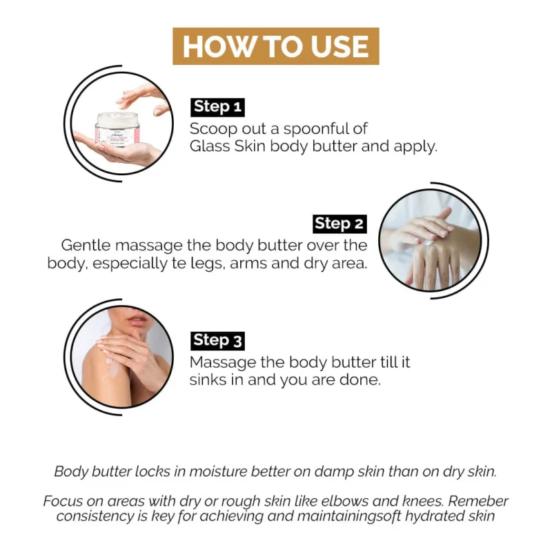 CO Beauty Glass Skin Rice Water & Shea Body Butter | 48Hrs Moisturisation to Skin  (200 g) - Image 5