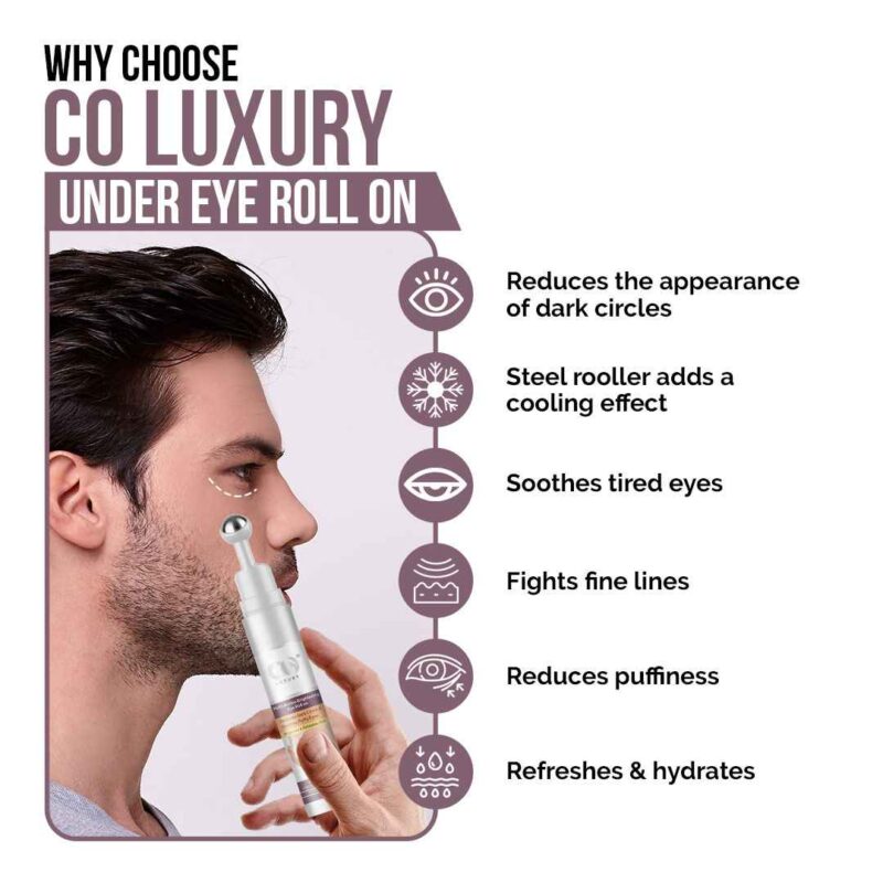 Co Luxury Multi Action Brightening Under Eye Roll On For Dark Circles Puffiness, Fine Lines & Wrinkles - Image 5
