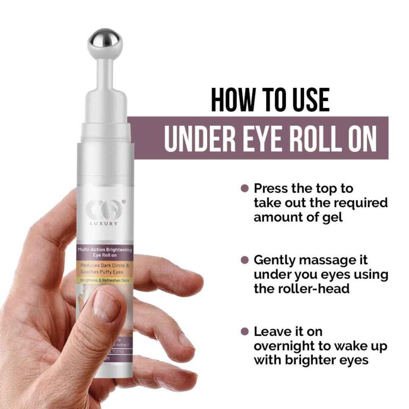 Co Luxury Multi Action Brightening Under Eye Roll On For Dark Circles Puffiness, Fine Lines & Wrinkles - Image 6