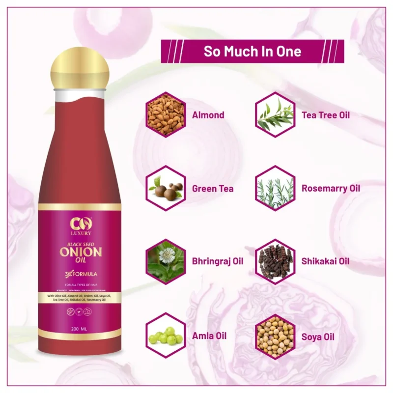 Co-Luxury Black Seed Onion Oil For Hair Regrowth And Hair Fall Control - Image 2