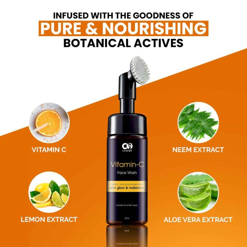 Co Luxury Vitamin C Face Wash With Neem, AHAs & Lemon Extract - Image 3