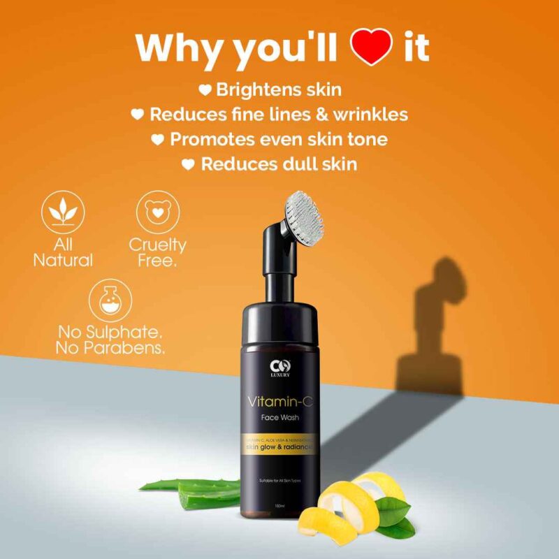 Co Luxury Vitamin C Face Wash With Neem, AHAs & Lemon Extract - Image 4